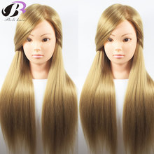 Boli Best 65CM 100% High Temperature Fiber Blonde Hair Training Head Hairdressing Practice Training Mannequin Doll Head For Sale 2024 - buy cheap