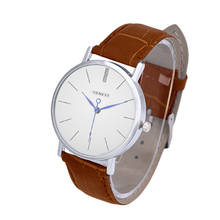 Clock men Coffee PU Leather Band Analog Quartz Business Wrist Watch Reloj hombre 2018 men's watch saat relogio erkek kol saati 2024 - buy cheap