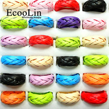 50Pcs Fashion Multicolor Hand made Weave Ribbon Braided Wood Rings for Women Whole Jewelry Bulk Lots Girls Free Shipping LR002 2024 - buy cheap