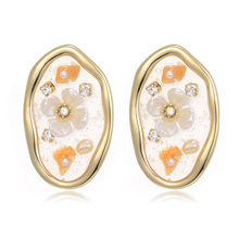 Round Oval Crystal Pearl Flower Stud Earrings For Women  New Copper Zircon Earring Fashion Jewelry aretes de mujer 2021 2024 - buy cheap