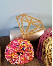 Adornos para cupcakes con purpurina de diamante, decoración nupcial para ducha, boda, fiesta de mar, selecciones de donut 2024 - compra barato
