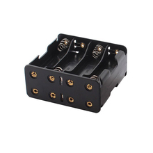 Caixa suporte de bateria 2 lados aa 8 x, 2 peças com conector de pressão 12v 2024 - compre barato