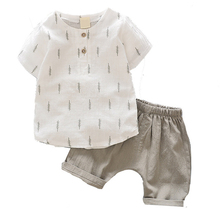 Conjunto de ropa de algodón para bebés, Tops y pantalones de verano, traje transpirable, 2 uds. 2024 - compra barato