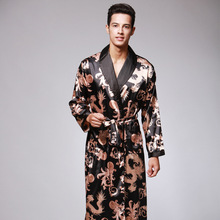 gents Dragon robe gowns Summer Mini Yukata Pajamas Lingerie Nightgowns men Kimono Bathrobe Hombres Pijama size L XL XXL WP032 2024 - buy cheap