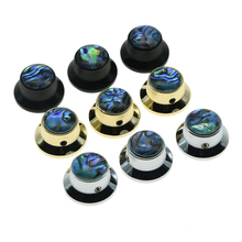 Dopro 3x High Quality Abalone Top Chrome/Black/Gold Guitar Bass Metal Knobs for Strat Knobs for 6mm Shaft Pots with Set Screw 2024 - buy cheap