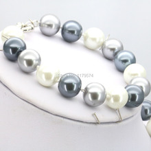 Hot Ornament Gifts For Women Girls 10mm White Gray Round Glass Pearl Beads Bracelet Jewelry Making Design 2024 - buy cheap