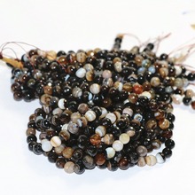 Natural Gray Brown Fringe Carnelian Stone Agat Onyx 6mm 8mm 10mm 12mm Faceted Round Loose Beads Jewelry Findings 15inch A14 2024 - buy cheap