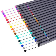Canetas de ponta fina de 0.4mm, 24 cores, canetas marcadoras, cores brilhantes, à base de água, tinta sortida, material sem-tox caneta de fibra de gancho 2024 - compre barato