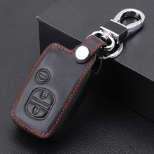 Genuine Leather Car Key Case Cover For Toyota Land Cruiser Prado 150 Camry Prius Crown For Subaru Foreste Outback XV legacy 2024 - buy cheap