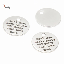 10pcs/lot Don't look back charm don't look back you're not going that way arrow message Stainless Steel Charm pendant 20mm 2024 - buy cheap