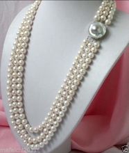noble women gift Jewelry  Clasp  LONG 20-22 INCH 7.5-8mm natural Australian south sea white pearl necklace 2024 - buy cheap
