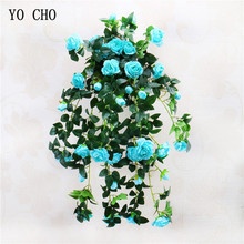 YO CHO Silk Artificial Flower White Pink Peony Bouquet DIY Wedding Festival Creative Wall Door Decoration Hanging Basket Flowers 2024 - buy cheap