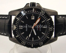 Мужские механические часы Parnis 43 мм из стали PVD с черным чехлом и автоматическим сапфировым стеклом 995 2024 - купить недорого