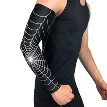 1 Pcs Running Cycling Arm Warmers UV Protection Spider Net Printed Arm Sleeves Arm Covers Sports Elbow Pads 2024 - buy cheap