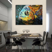 100% Handmade Modern Abstract Gold Fish Palette Knife Oil Painting on Canvas Pure Hand Painted Unique Fine Art Acrylic Picture 2024 - buy cheap