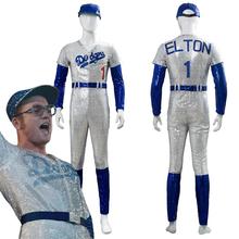 Rocketman Cosplay Elton John Dodgers Jumpsuit Costume Adult Men Women Baseball Uniform Cap Set Halloween Carnival Party Costume 2024 - buy cheap