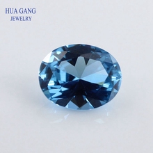 120# Size 2x3~12x16mm Oval Shape Stone Brilliant Cut Synthetic Spinel Blue Stone For Jewelry 2024 - buy cheap