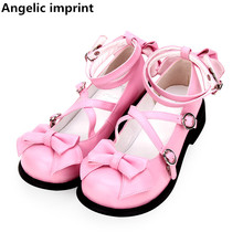 Zapatos de tacón bajo con estampado de angelical para mujer, zapatos de tacón bajo para cosplay de lolita, vestido de estudiante de princesa, para fiesta, tallas 33 a 47, 8198 2024 - compra barato