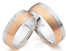  cheap tailor made classic  rose gold colour His and Hers couple Rings sets for anniversary 2024 - buy cheap
