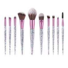 10 peças glitter Sobrancelha Sombra Pincéis de Maquiagem Fundação Cosméticos Escova Make up Brushes Define Ferramentas pincel maquiagem 2024 - compre barato