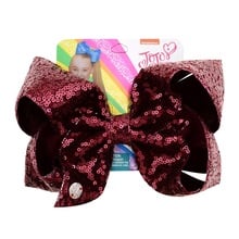 8'' Jojo Siwa Hair Bow with Alligator Clips Sequin Hair clip Barrette Bowknot Party Headwear Fashion Hair Accessories for Girl 2024 - buy cheap