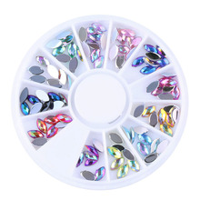 Rueda de diamante ovalado para manicura, accesorio para decoración artística de uñas, AB, 12 colores, 1 rueda 2024 - compra barato