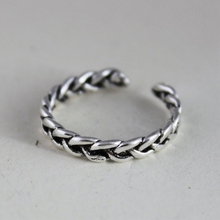 Retro Chain Twist 925 Sterling Silver Literary Temperament Personality Fashion Female Resizable Opening Rings SRI076 2024 - buy cheap