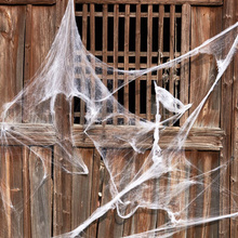 Cobweb decoración de Halloween Horror blanco de algodón elástico araña de Halloween fiesta escena apoyos Bar casa embrujada. 2024 - compra barato