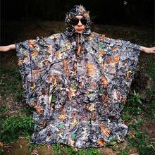 Camo 3D Leaf  Hunting Poncho Camouflage Clothing Camping Birdwatching  Breathable Ghillie Suit for Hunter 2024 - buy cheap