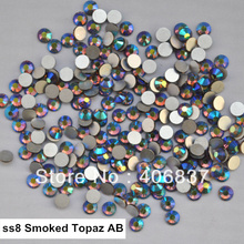 Free Shipping! 1440pcs/Lot, ss8 (2.3-2.5mm) Smoked Topaz AB Flat Back Nail Art Glue On Non Hotfix Rhinestones 2024 - buy cheap