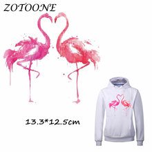 ZOTOONE Iron on Patches for Clothes Heat Transfer Pink Flamingo Patch A-level T Shirt Stickers for DIY Accessory Applique Kids C 2024 - buy cheap