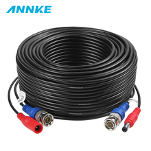 Коаксиальный кабель питания ANNKE, 1 шт., 30 м, 100 футов, BNC, для систем видеонаблюдения, AHD, DVR, Черные Аксессуары для системы безопасности 2024 - купить недорого