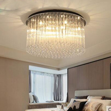 Lámpara de cristal moderna y sencilla para dormitorio, luz cálida, romántica, redonda, de techo, para dormitorio y estudio, accesorio de iluminación led 2024 - compra barato