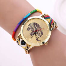 bracelet watches women 2016 New Fashion 8 Colors Girl Handmade Weaved Braided Elephant Bracelet Dial Quarzt Watch Cheapest reloj 2024 - buy cheap