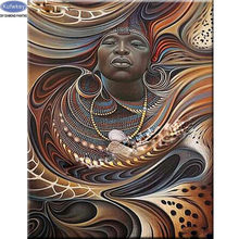 Diamond Embroidery abstract african DIY 5D Diamond Painting Cross Stitch kits Needlework Full Rhinestones Home Decoration gift 2024 - buy cheap