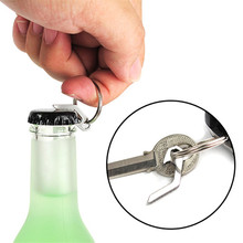 Outdoor Stainless Steel Mini Beer Bottle Opener Keychain Keyring Key Chain Key Ring Tool Gift 2024 - buy cheap