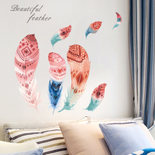 Colourful 3d vivid feather butterfly birds flower wall stickers home decoration living room pvc wall decals diy mural art postet 2024 - buy cheap