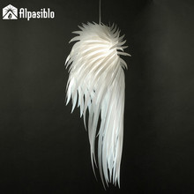 Modern Color Angel wing feather Pendant Light E27 Holder PVC Material Store Art Deco Single Head Dining-room Pendant Lamp 2024 - buy cheap