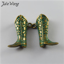 Julie Wang-Mini botas antiguas de Bronce Antiguo, abalorios de aleación de Zinc, colgante de Metal para collar, accesorios de joyería de moda, 10 Uds. 2024 - compra barato