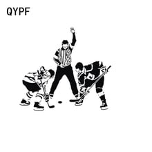 QYPF-juego de Hockey sobre hielo de 15,2 cm x 13,9 cm, pegatinas para coche, color negro y plateado, S2-0602 2024 - compra barato