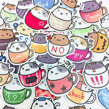 38 PCS Cute expression teacup cat Stickers Crafts And Scrapbooking stickers book Student label Decorative sticker DIY Stationery 2024 - buy cheap