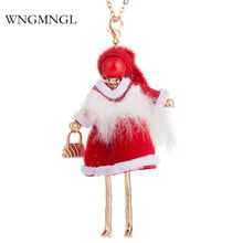 WNGMNGL 2018 New Christmas Pendant Neckalces Classic Sweater Coat Red Color Long Chain doll Necklaces For Women Fashion Jewelry 2024 - buy cheap