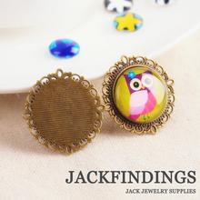 20mm  10pcs  Antique Bronze Cabochon Settings Cameo Base Blank Round Tray High Quality Pendant Charms 021 2024 - buy cheap