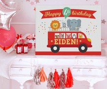 custom Firetruck Animal Elephant Lion Owl Polka Dot Balloon Birthday backgrounds   Computer print party backdrops 2024 - buy cheap