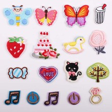 Cartoon DIY Little Butterfly Cake Love Heart Decoration Patch Sticker for Clothes on Iron Embroidered Patch for Backpack Handbag 2024 - buy cheap