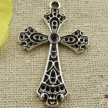 90 piezas de dijes de cruz de plata tibetana 41x26mm #4644, Envío Gratis 2024 - compra barato
