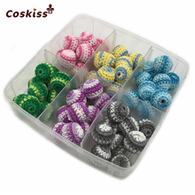 Crochê redonda contas de madeira 60 pçs crochê cor mix bola 0.79 "(20mm) diy jóias dentição de madeira acessórios 2024 - compre barato