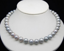 Free shopping! HUGE AAA 9-10MM ROUND SOUTH SEA GENUINE GRAY PEARL NECKLACE 17" 2024 - buy cheap