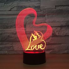 Creative 3d Small Night Lights Love Colorful Novelty Usb Led Kids Lamp Christmas decorations gift for baby room lights 2024 - buy cheap