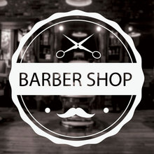 Вывеска для парикмахерской, Виниловая наклейка на стену для парикмахерской, художественное оформление, окно, мужские волосы с логотипом 3W14 2024 - купить недорого